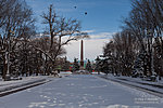 Сквер Павших борцов в снегу