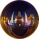 фонтан искусство вечером сферическая панорама