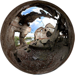 руины мельницы сферическая панорама